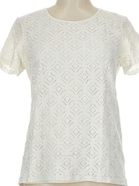 Market & Spruce white blouse with lace detailing - size large